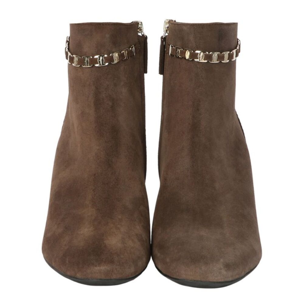 Ferragamo Ghila Suede Booties Brown Womens - Picture 5 of 6